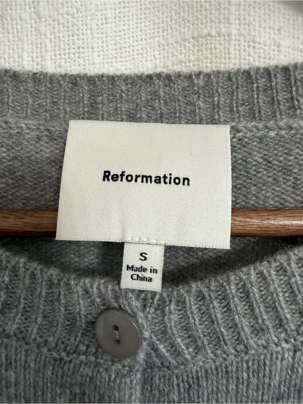 Reformation Clara Cashmere Crew Cardigan Sweater - Picture 6 of 8